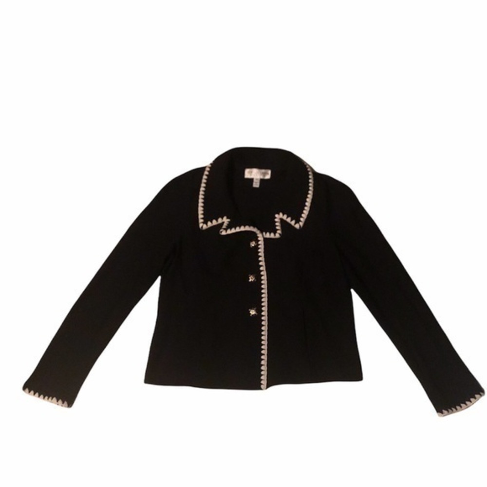 St. John by Marie Gray black knit cardigan sweater